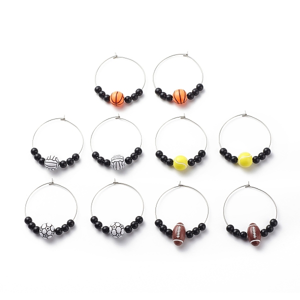 PandaHall Sport Theme Acrylic Round Beaded Hoop Earrings, 316 Surgical Stainless Steel Jewelry for Women, Mixed Color, 40mm, Pin: 0.7mm..., Multicolor
PandaHall Sport Theme Acrylic Round Beaded Hoop Earrings, 316 Surgical Stainless Steel Jewelry for Women, Mixed Color, 40mm, Pin: 0.7mm..., Multicolor