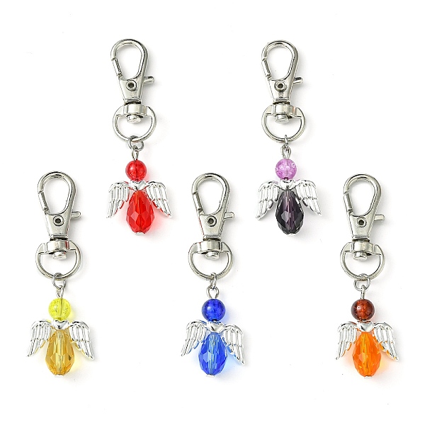 PandaHall Angel Glass Pendant Decoration, with Alloy Swivel Lobster Claw Clasps, Mixed Color, 58mm Glass Angel & Fairy Multicolor
PandaHall Angel Glass Pendant Decoration, with Alloy Swivel Lobster Claw Clasps, Mixed Color, 58mm Glass Angel & Fairy Multicolor