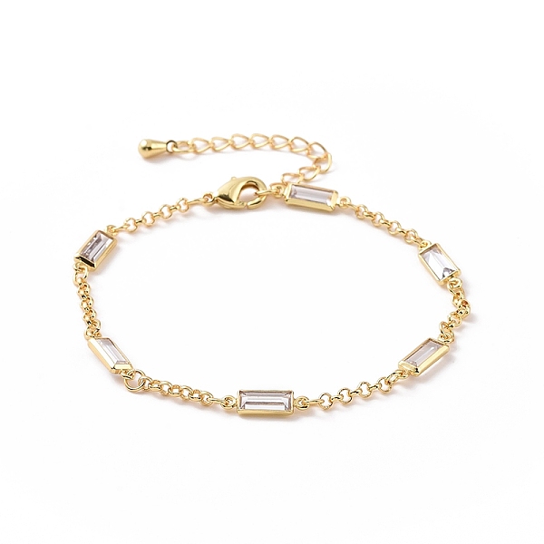 PandaHall Rectangle Cubic Zirconia Chain Bracelets, Real 18K Gold Plated Brass Jewelry for Women, Cadmium Free & Nickel Free & Lead Free..., Clear
PandaHall Rectangle Cubic Zirconia Chain Bracelets, Real 18K Gold Plated Brass Jewelry for Women, Cadmium Free & Nickel Free & Lead Free..., Clear