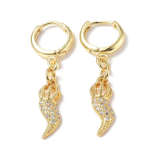PandaHall Clear Cubic Zirconia Crown with Horn of Plenty/Italian Horn Cornicello Dangle Hoop Earrings, Rack Plating Brass Jewelry for Women...
PandaHall Clear Cubic Zirconia Crown with Horn of Plenty/Italian Horn Cornicello Dangle Hoop Earrings, Rack Plating Brass Jewelry for Women...