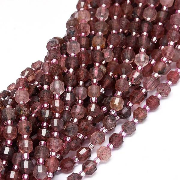 PandaHall Natural Strawberry Quartz Beads Strands, with Seed Beads, Faceted, Bicone, Double Terminated Point Prism Beads, 5~7x6mm, Hole...
PandaHall Natural Strawberry Quartz Beads Strands, with Seed Beads, Faceted, Bicone, Double Terminated Point Prism Beads, 5~7x6mm, Hole...