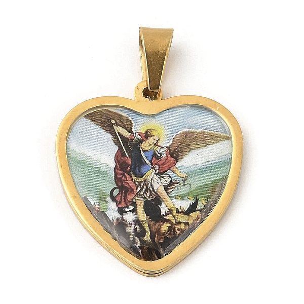 PandaHall Ion Plating(IP) 304 Stainless Steel Pendants, with Enamel, Heart with Saint Charm, Religion, Golden, 31x29x2mm, Hole: 9x5.5mm...
PandaHall Ion Plating(IP) 304 Stainless Steel Pendants, with Enamel, Heart with Saint Charm, Religion, Golden, 31x29x2mm, Hole: 9x5.5mm...