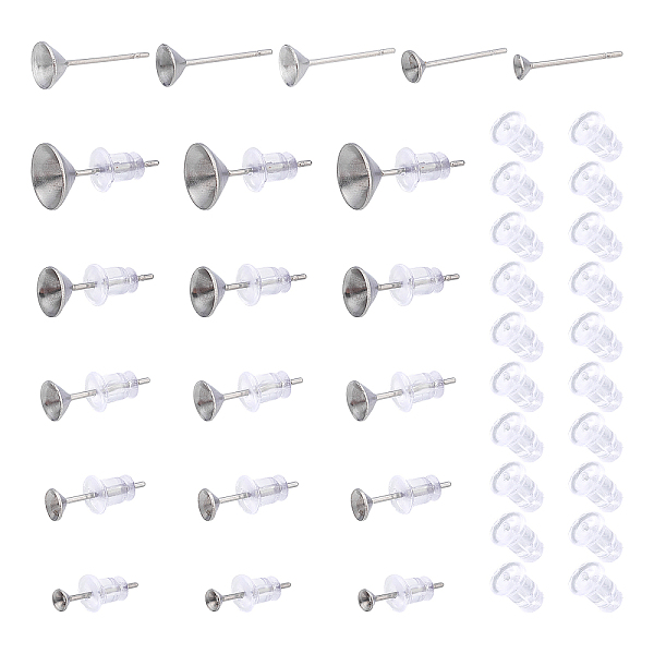 PandaHall Unicraftale 304 Stainless Steel Post Stud Earring Settings, for Pointed Back Xilion Rivoli Rhinestone, with Silicone Ear Nuts...
PandaHall Unicraftale 304 Stainless Steel Post Stud Earring Settings, for Pointed Back Xilion Rivoli Rhinestone, with Silicone Ear Nuts...