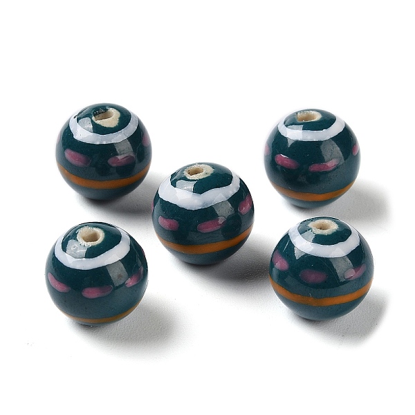PandaHall Handmade Porcelain Beads, Famille Rose Porcelain, Round, Dark Sea Green, 12~13.5mm, Hole: 1.8mm Porcelain Round
PandaHall Handmade Porcelain Beads, Famille Rose Porcelain, Round, Dark Sea Green, 12~13.5mm, Hole: 1.8mm Porcelain Round