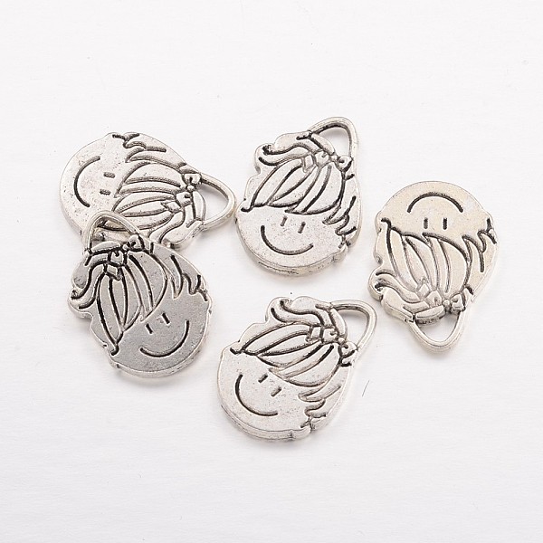 PandaHall Tibetan Style Alloy Pendants, Girl, Cadmium Free & Lead Free, Antique Silver, 22x15x3mm, Hole: 3mm Alloy Human
PandaHall Tibetan Style Alloy Pendants, Girl, Cadmium Free & Lead Free, Antique Silver, 22x15x3mm, Hole: 3mm Alloy Human