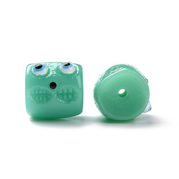 PandaHall Halloween Opaque Resin Beads, Column with Monster Face, Medium Aquamarine, 13x12.5x14mm, Hole: 2mm Resin Column
PandaHall Halloween Opaque Resin Beads, Column with Monster Face, Medium Aquamarine, 13x12.5x14mm, Hole: 2mm Resin Column