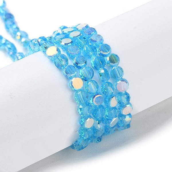 PandaHall Transparent Electroplate Glass Beads Strands, AB Color Plated, Faceted, Flat Round, Deep Sky Blue, 4x4x2.5mm, Hole: 1.1mm, about...
PandaHall Transparent Electroplate Glass Beads Strands, AB Color Plated, Faceted, Flat Round, Deep Sky Blue, 4x4x2.5mm, Hole: 1.1mm, about...