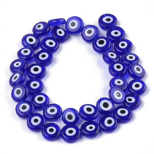 PandaHall Handmade Evil Eye Lampwork Beads Strands, Flat Round, Blue, 9.5x3.5mm, Hole: 1.2mm, about 38pcs/strand, 14.1 inch~14.5 inch...
PandaHall Handmade Evil Eye Lampwork Beads Strands, Flat Round, Blue, 9.5x3.5mm, Hole: 1.2mm, about 38pcs/strand, 14.1 inch~14.5 inch...