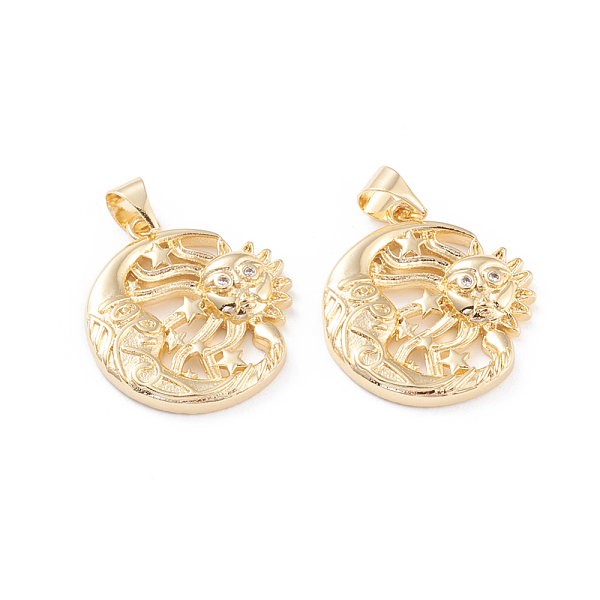 PandaHall Brass Micro Pave Clear Cubic Zirconia Pendants, Long-Lasting Plated, Sun and Moon, Real 18K Gold Plated, 21.5x19x3.5mm, Hole: 4mm...
PandaHall Brass Micro Pave Clear Cubic Zirconia Pendants, Long-Lasting Plated, Sun and Moon, Real 18K Gold Plated, 21.5x19x3.5mm, Hole: 4mm...