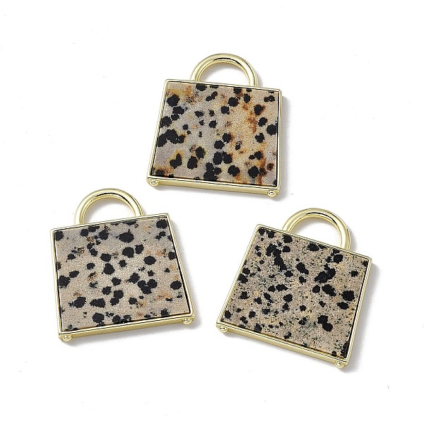 PandaHall Natural Dalmatian Jasper Pendants, Handbag Charms, with Rack Plating Golden Tone Brass Findings, Cadmium Free & Lead Free...
PandaHall Natural Dalmatian Jasper Pendants, Handbag Charms, with Rack Plating Golden Tone Brass Findings, Cadmium Free & Lead Free...