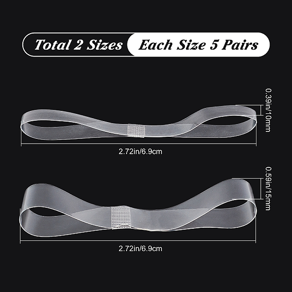 PandaHall GORGECRAFT 10 Pairs 2 Sizes Transparent Silicone Invisible Shoe Straps Detachable High Heel Shoe Strap Loose Proof Shoelace..., Clear
PandaHall GORGECRAFT 10 Pairs 2 Sizes Transparent Silicone Invisible Shoe Straps Detachable High Heel Shoe Strap Loose Proof Shoelace..., Clear
