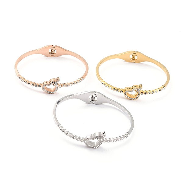 PandaHall 304 Stainless Steel Bangles, with Polymer Clay Rhinestone, Heart, Crystal, Mixed Color, Inner Diameter: 2-1/4x1-7/8 inch..., Clear
PandaHall 304 Stainless Steel Bangles, with Polymer Clay Rhinestone, Heart, Crystal, Mixed Color, Inner Diameter: 2-1/4x1-7/8 inch..., Clear