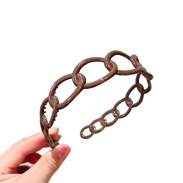 PandaHall Plastic Curb Chains Shape Hair Bands, Wide Hair Accessories for Women, Saddle Brown, 120mm Plastic
PandaHall Plastic Curb Chains Shape Hair Bands, Wide Hair Accessories for Women, Saddle Brown, 120mm Plastic