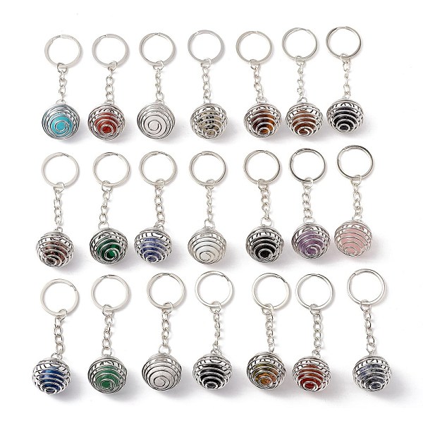 PandaHall Natural & Synthetic Gemstone Keychain, with Platinum Tone Alloy Key Ring and Brass Findings, Lead Free & Cadmium Free, Round...
PandaHall Natural & Synthetic Gemstone Keychain, with Platinum Tone Alloy Key Ring and Brass Findings, Lead Free & Cadmium Free, Round...