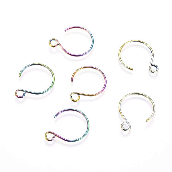 PandaHall Ion Plating(IP) 304 Stainless Steel Earring Hooks, with Horizontal Loop, Rainbow Color, 19x15mm, Hole: 2mm, 20 Gauge, Pin: 0.8mm...
PandaHall Ion Plating(IP) 304 Stainless Steel Earring Hooks, with Horizontal Loop, Rainbow Color, 19x15mm, Hole: 2mm, 20 Gauge, Pin: 0.8mm...