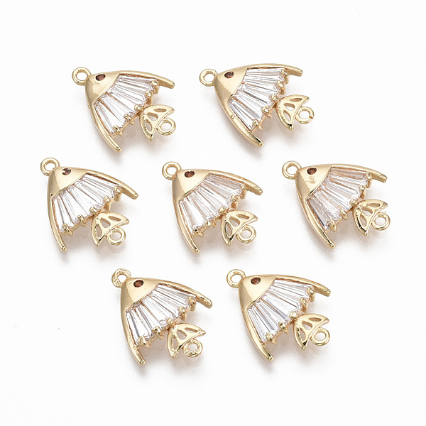 PandaHall Brass Micro Pave Cubic Zirconia Links, Nickel Free, Fish, Real 18k Gold Plated, Clear, 12x15.5x3mm, Hole: 1mm Brass+Cubic Zirconia...
PandaHall Brass Micro Pave Cubic Zirconia Links, Nickel Free, Fish, Real 18k Gold Plated, Clear, 12x15.5x3mm, Hole: 1mm Brass+Cubic Zirconia...