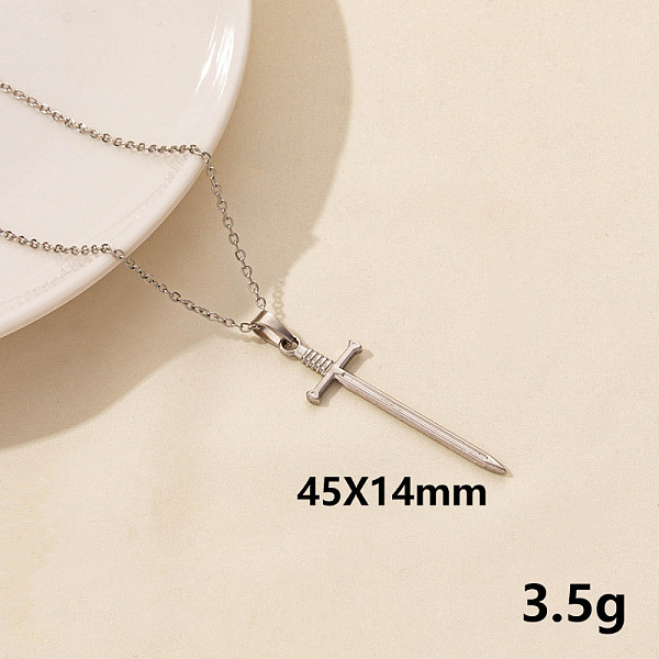 PandaHall Vintage Stainless Steel Sword Pendant Necklaces for Women, Collarbone Chain Jewelry Stainless Steel
PandaHall Vintage Stainless Steel Sword Pendant Necklaces for Women, Collarbone Chain Jewelry Stainless Steel
