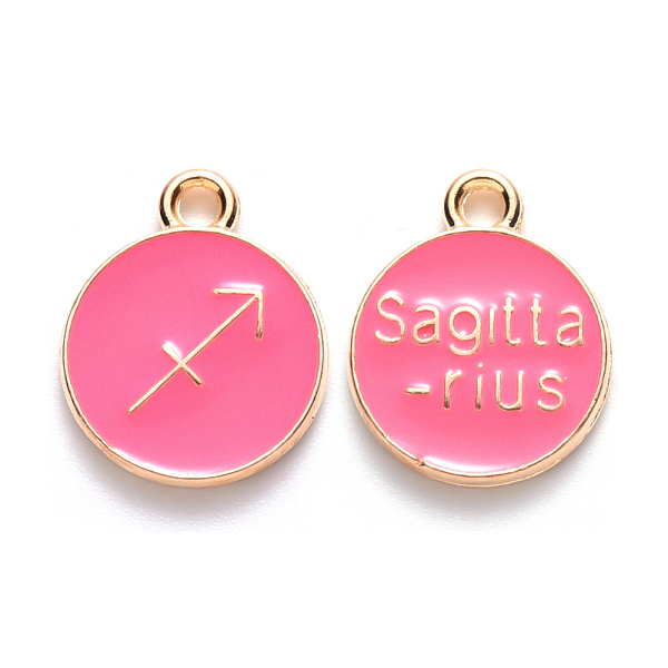 PandaHall Alloy Enamel Pendants, Cadmium Free & Lead Free, Flat Round with Constellation, Light Gold, Cerise, Sagittarius, 15x12x2mm, Hole..., Red
PandaHall Alloy Enamel Pendants, Cadmium Free & Lead Free, Flat Round with Constellation, Light Gold, Cerise, Sagittarius, 15x12x2mm, Hole..., Red