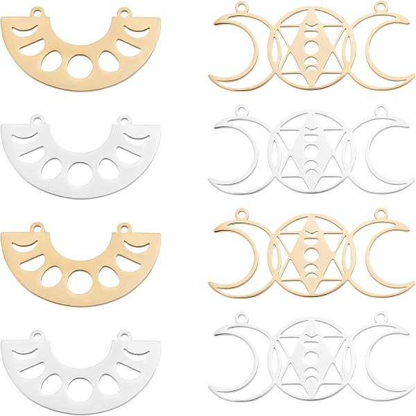 PandaHall DICOSMETIC 16Pcs 4 Style 201 Stainless Steel Pendant Links, Laser Cut, Flat Round & Half Donut, Golden & Stainless Steel Color...
PandaHall DICOSMETIC 16Pcs 4 Style 201 Stainless Steel Pendant Links, Laser Cut, Flat Round & Half Donut, Golden & Stainless Steel Color...