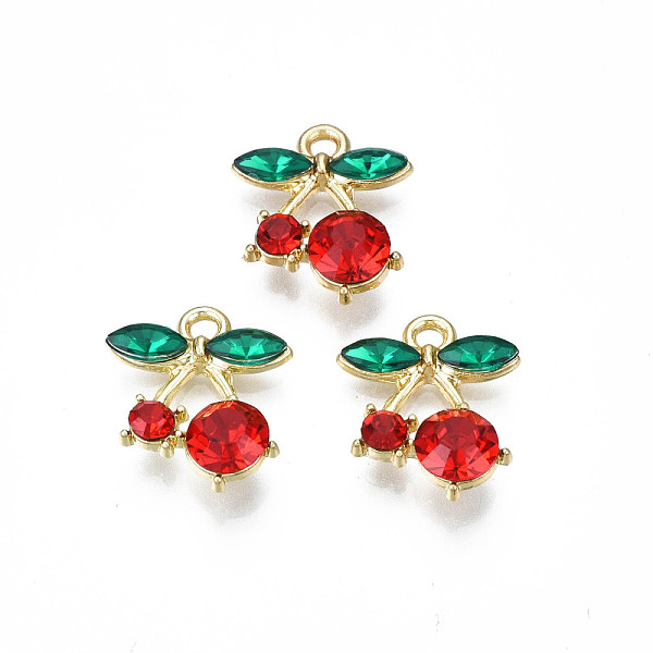 PandaHall Rack Plating Alloy Rhinestone Pendants, Cadmium Free & Lead Free, Cherry, Real 16K Gold Plated, Colorful, 16x13.5x5mm, Hole: 1.8mm..., Multicolor
PandaHall Rack Plating Alloy Rhinestone Pendants, Cadmium Free & Lead Free, Cherry, Real 16K Gold Plated, Colorful, 16x13.5x5mm, Hole: 1.8mm..., Multicolor
