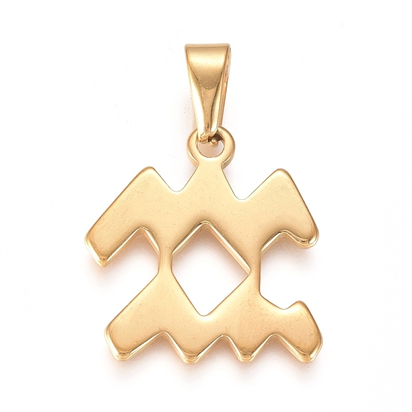 PandaHall 304 Stainless Steel Pendants, Constellation/Zodiac Sign, Golden, Aquarius, 21.5x17.5x1.7mm, Hole: 3x6mm 304 Stainless Steel...
PandaHall 304 Stainless Steel Pendants, Constellation/Zodiac Sign, Golden, Aquarius, 21.5x17.5x1.7mm, Hole: 3x6mm 304 Stainless Steel...