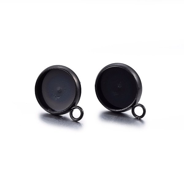 PandaHall 304 Stainless Steel Stud Earring Settings, with Loop, Flat Round, Electrophoresis Black, Tray: 10mm, 14.5x12x2mm, Hole: 1.8mm, Pin...
PandaHall 304 Stainless Steel Stud Earring Settings, with Loop, Flat Round, Electrophoresis Black, Tray: 10mm, 14.5x12x2mm, Hole: 1.8mm, Pin...