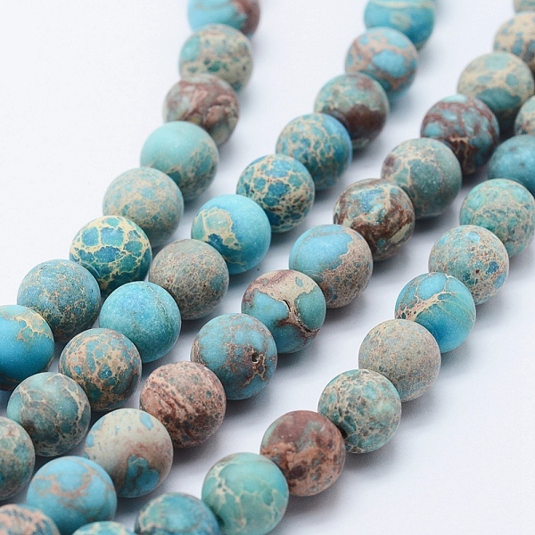 PandaHall Natural Imperial Jasper Beads Strands, Dyed, Frosted, Round, Turquoise, 8mm, Hole: 1mm, about 51pcs/strand, 15.3 inch(39cm)..., Green
PandaHall Natural Imperial Jasper Beads Strands, Dyed, Frosted, Round, Turquoise, 8mm, Hole: 1mm, about 51pcs/strand, 15.3 inch(39cm)..., Green
