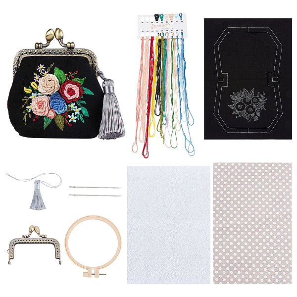PandaHall WADORN DIY Coin Purse Embroidery Kit, Kiss Clasp Clutch Embroidery Making Kit Flower Pattern Handmade Cross Stitch Bag Making All..., Multicolor
PandaHall WADORN DIY Coin Purse Embroidery Kit, Kiss Clasp Clutch Embroidery Making Kit Flower Pattern Handmade Cross Stitch Bag Making All..., Multicolor