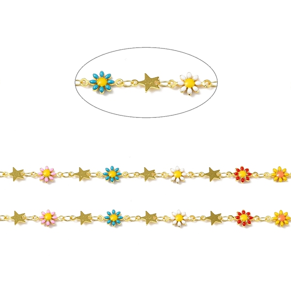 PandaHall Handmade Brass Flower & Star Link Chains, with Enamel, Long-Lasting Plated, Soldered, with Spool, Colorful, 8.5x7x0.5mm...
PandaHall Handmade Brass Flower & Star Link Chains, with Enamel, Long-Lasting Plated, Soldered, with Spool, Colorful, 8.5x7x0.5mm...