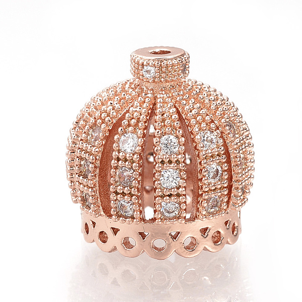 PandaHall Brass Micro Pave Cubic Zirconia Beads, Crown, Rose Gold, 14x13.5mm, Hole: 1mm Brass+Cubic Zirconia Crown
PandaHall Brass Micro Pave Cubic Zirconia Beads, Crown, Rose Gold, 14x13.5mm, Hole: 1mm Brass+Cubic Zirconia Crown