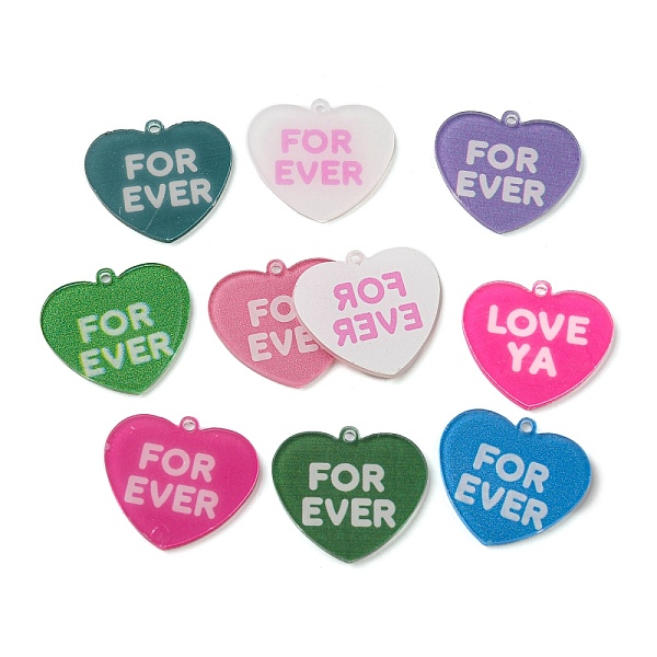 PandaHall Acrylic Pendants, Heart with word FOR EVER, Mixed Color, 27x30x1.5mm, Hole: 2mm Acrylic Heart Multicolor
PandaHall Acrylic Pendants, Heart with word FOR EVER, Mixed Color, 27x30x1.5mm, Hole: 2mm Acrylic Heart Multicolor