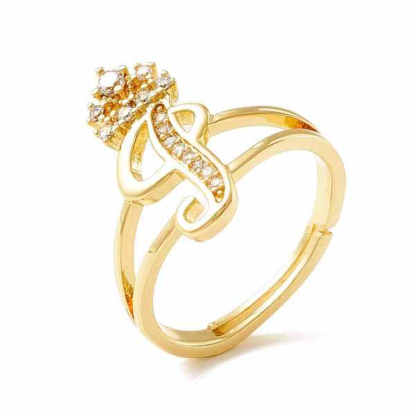 PandaHall Clear Cubic Zirconia Initial Letter with Crown Adjustable Ring, Real 18K Gold Plated Brass Alphabet Ring for Women, Cadmium Free &...
PandaHall Clear Cubic Zirconia Initial Letter with Crown Adjustable Ring, Real 18K Gold Plated Brass Alphabet Ring for Women, Cadmium Free &...