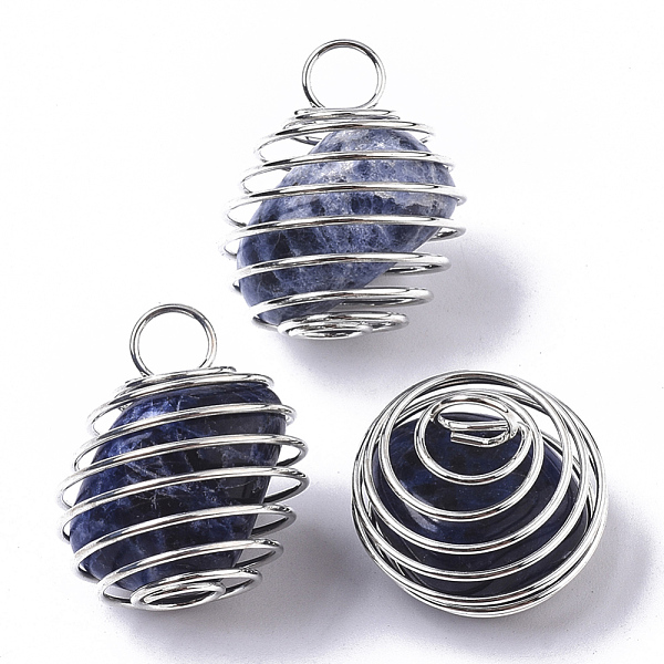 PandaHall Iron Wrap-around Spiral Bead Cage Pendants, with Natural Sodalite Beads inside, Round, Platinum, 21x24~26mm, Hole: 5mm Sodalite...
PandaHall Iron Wrap-around Spiral Bead Cage Pendants, with Natural Sodalite Beads inside, Round, Platinum, 21x24~26mm, Hole: 5mm Sodalite...