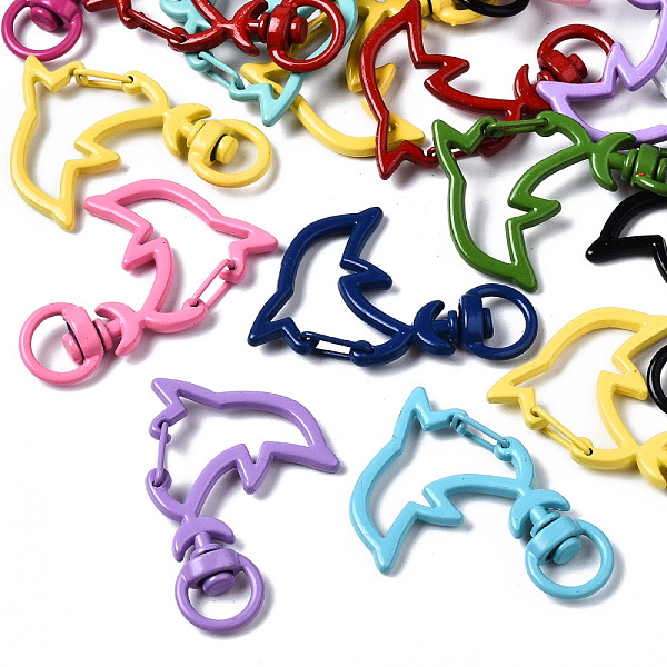PandaHall Spray Painted Alloy Swivel Snap Hooks Clasps, Cadmium Free & Nickel Free & Lead Free, Dolphin, Mixed Color, 42.5x28.5x5.5mm, Hole..., Multicolor
PandaHall Spray Painted Alloy Swivel Snap Hooks Clasps, Cadmium Free & Nickel Free & Lead Free, Dolphin, Mixed Color, 42.5x28.5x5.5mm, Hole..., Multicolor