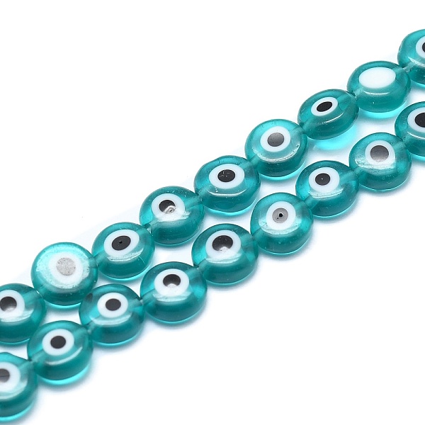 PandaHall Handmade Evil Eye Lampwork Flat Round Bead Strands, Dark Cyan, 12x5mm, Hole: 1mm, about 33pcs/strand, 14.76 inch Lampwork Evil Eye
PandaHall Handmade Evil Eye Lampwork Flat Round Bead Strands, Dark Cyan, 12x5mm, Hole: 1mm, about 33pcs/strand, 14.76 inch Lampwork Evil Eye