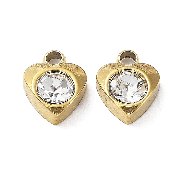 PandaHall Ion Plating(IP) 304 Stainless Steel Charm, with Glass, Heart Charm, Real 18K Gold Plated, 7x5x2.5mm, Hole: 1.2mm Stainless..., Clear
PandaHall Ion Plating(IP) 304 Stainless Steel Charm, with Glass, Heart Charm, Real 18K Gold Plated, 7x5x2.5mm, Hole: 1.2mm Stainless..., Clear