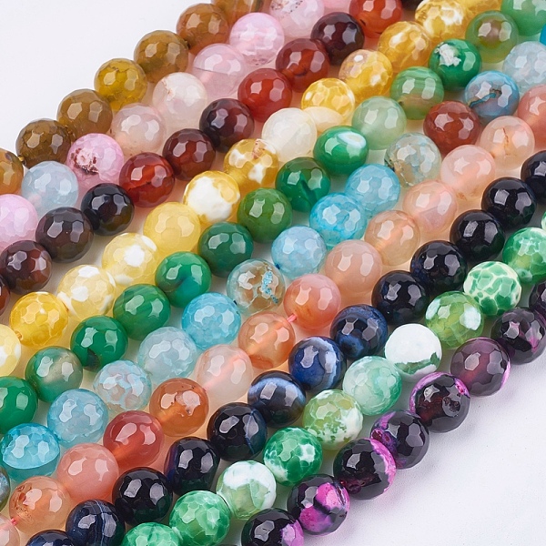 PandaHall Natural Agate Round Beads Strand, Dyed, Faceted, Mixed Color, 10mm, Hole: 1mm, about 38pcs/strand, 14.56 inch Crackle Agate Round..., Multicolor
PandaHall Natural Agate Round Beads Strand, Dyed, Faceted, Mixed Color, 10mm, Hole: 1mm, about 38pcs/strand, 14.56 inch Crackle Agate Round..., Multicolor