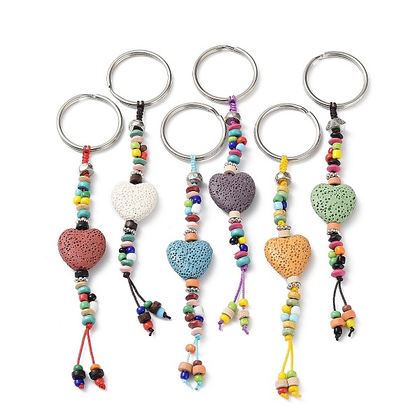 PandaHall Heart Natural Lava Rock Beads Keychain, with Iron Ring and Alloy Findings, Mixed Color, 13.5cm Alloy Multicolor
PandaHall Heart Natural Lava Rock Beads Keychain, with Iron Ring and Alloy Findings, Mixed Color, 13.5cm Alloy Multicolor