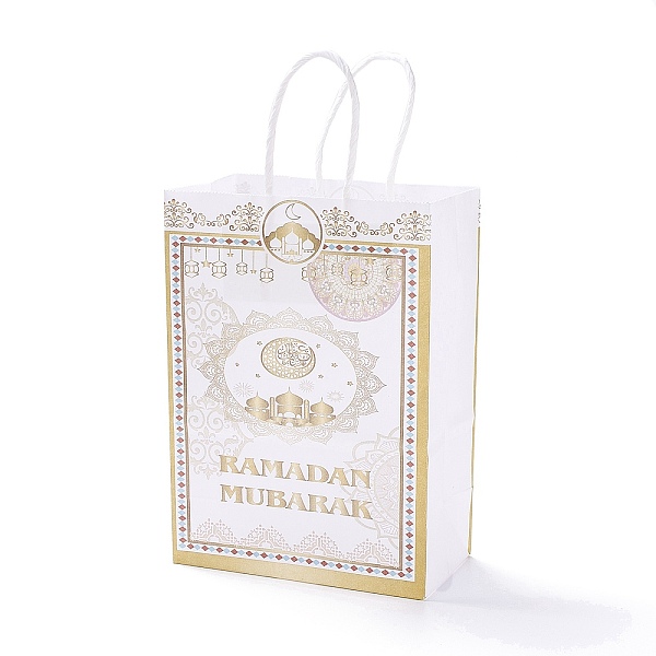 PandaHall Rectangle Ramadan Kraft Paper Gift Bags, with Handles, for Gift Bags and Shopping Bags, White, 8x14.8x21.2cm, Fold...
PandaHall Rectangle Ramadan Kraft Paper Gift Bags, with Handles, for Gift Bags and Shopping Bags, White, 8x14.8x21.2cm, Fold...
