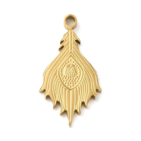 PandaHall Ion Plating(IP) 304 Stainless Steel Pendants, Peacock Feather Charm, Golden, 27x14x2mm, Hole: 2mm 304 Stainless Steel Feather
PandaHall Ion Plating(IP) 304 Stainless Steel Pendants, Peacock Feather Charm, Golden, 27x14x2mm, Hole: 2mm 304 Stainless Steel Feather