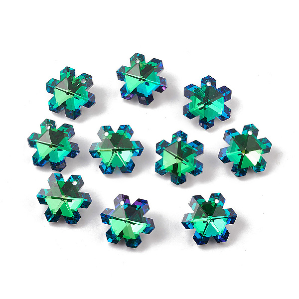 PandaHall Electroplate Transparent Glass Pendants, Back Plated, Faceted, Snowflake Charms, Green, 20x17.5x9mm, Hole: 1.2~1.4mm Glass...
PandaHall Electroplate Transparent Glass Pendants, Back Plated, Faceted, Snowflake Charms, Green, 20x17.5x9mm, Hole: 1.2~1.4mm Glass...
