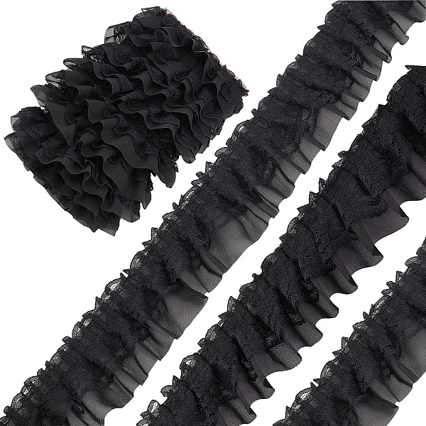 PandaHall GORGECRAFT 11 Yards Black Double-Layer Pleated Chiffon Lace Trim 5cm Wide 2-Layer Gathered Ruffle Trim Edging Tulle Trimmings...
PandaHall GORGECRAFT 11 Yards Black Double-Layer Pleated Chiffon Lace Trim 5cm Wide 2-Layer Gathered Ruffle Trim Edging Tulle Trimmings...