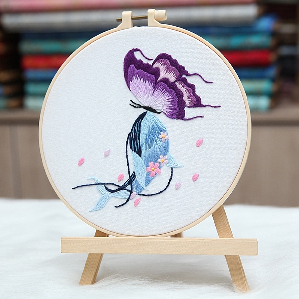 PandaHall DIY Butterfly & Whale Embroidery Starter Kits, Including Embroidery Cloth & Thread, Needle, Embroidery Frame, Instruction Sheet..., Purple
PandaHall DIY Butterfly & Whale Embroidery Starter Kits, Including Embroidery Cloth & Thread, Needle, Embroidery Frame, Instruction Sheet..., Purple