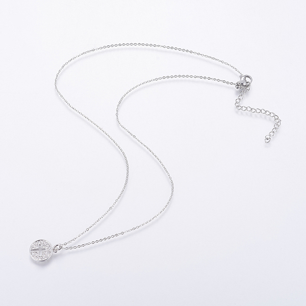 PandaHall 304 Stainless Steel Chain Necklaces, with Brass Micro Pave Cubic Zirconia Pendants, Flat Round with Cross Pattern, Stainless Steel..., Clear
PandaHall 304 Stainless Steel Chain Necklaces, with Brass Micro Pave Cubic Zirconia Pendants, Flat Round with Cross Pattern, Stainless Steel..., Clear