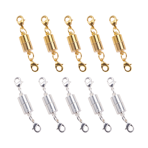 PandaHall Brass Magnetic Clasps, with Lobster Claw Clasps, Column, Golden & Silver, 45x7.5x6mm, 2 colors, 5sets/color, 10sets/bag Brass...
PandaHall Brass Magnetic Clasps, with Lobster Claw Clasps, Column, Golden & Silver, 45x7.5x6mm, 2 colors, 5sets/color, 10sets/bag Brass...