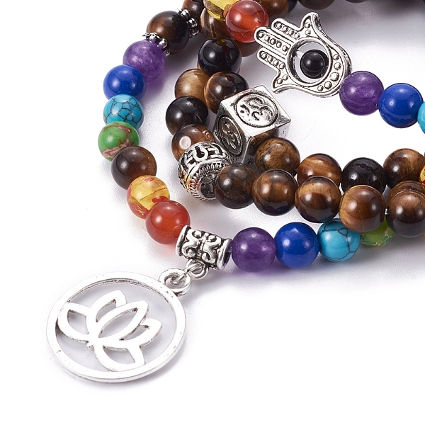 PandaHall Natural Tiger Eye Wrap Bracelets, Four Loops, Stretch, Chakra Style, with Metal Pendants, 27.5 inch(20cm) Tiger Eye
PandaHall Natural Tiger Eye Wrap Bracelets, Four Loops, Stretch, Chakra Style, with Metal Pendants, 27.5 inch(20cm) Tiger Eye