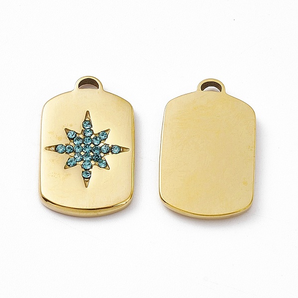 PandaHall Vacuum Plating 201 Stainless Steel Pendants, with Rhinestone, Real 18K Gold Plated, Oval Rectangle with Star Charms, Aquamarine..., Cyan
PandaHall Vacuum Plating 201 Stainless Steel Pendants, with Rhinestone, Real 18K Gold Plated, Oval Rectangle with Star Charms, Aquamarine..., Cyan