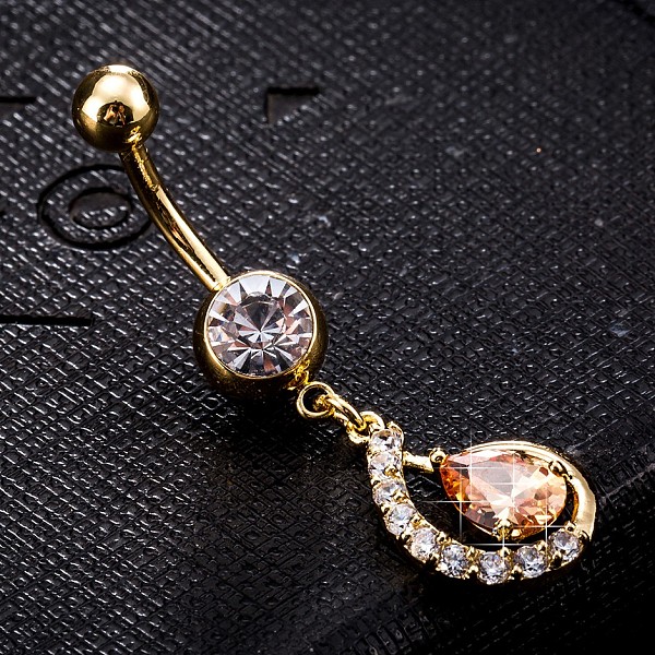 PandaHall Piercing Jewelry, Brass Cubic Zirconia Navel Ring, Belly Rings, with 304 Stainless Steel Bar, Cadmium Free & Lead Free, Real 18K..., Orange
PandaHall Piercing Jewelry, Brass Cubic Zirconia Navel Ring, Belly Rings, with 304 Stainless Steel Bar, Cadmium Free & Lead Free, Real 18K..., Orange