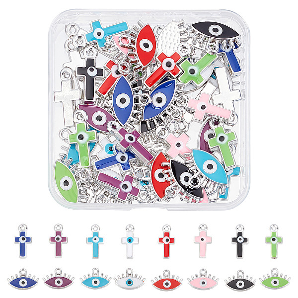 PandaHall SUPERFINDINGS 64Pcs 16 Style CCB Plastic Enamel Pendants, Cross with Eye & Horse Eye, Mixed Color, 4pcs/style Plastic Mixed Shapes..., Multicolor
PandaHall SUPERFINDINGS 64Pcs 16 Style CCB Plastic Enamel Pendants, Cross with Eye & Horse Eye, Mixed Color, 4pcs/style Plastic Mixed Shapes..., Multicolor