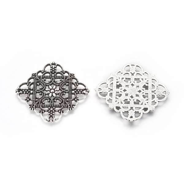 PandaHall Tibetan Style Filigree Joiners, Cadmium Free & Lead Free, Rhombus, Antique Silver, 36x36x1mm, Hole: 1mm Alloy Rhombus
PandaHall Tibetan Style Filigree Joiners, Cadmium Free & Lead Free, Rhombus, Antique Silver, 36x36x1mm, Hole: 1mm Alloy Rhombus